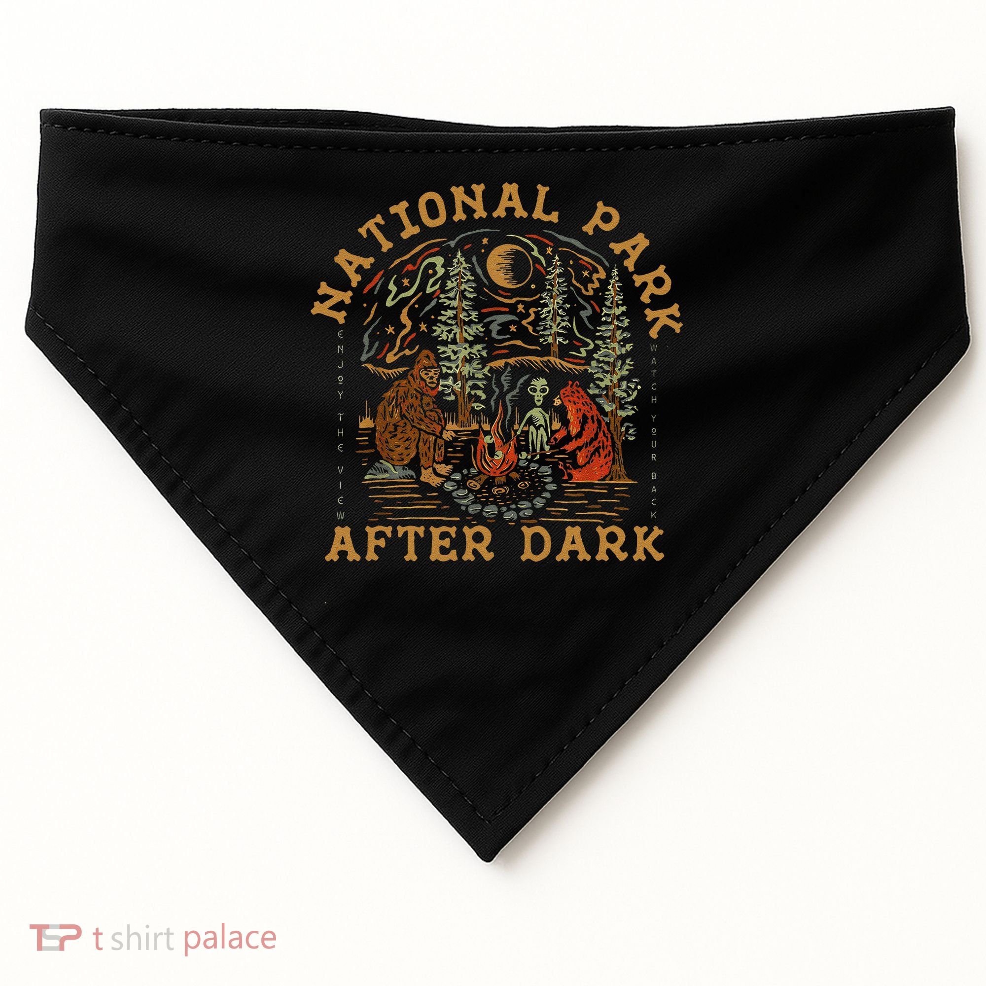 Funny National Park After Dark Gift USA-Made Doggie Bandana