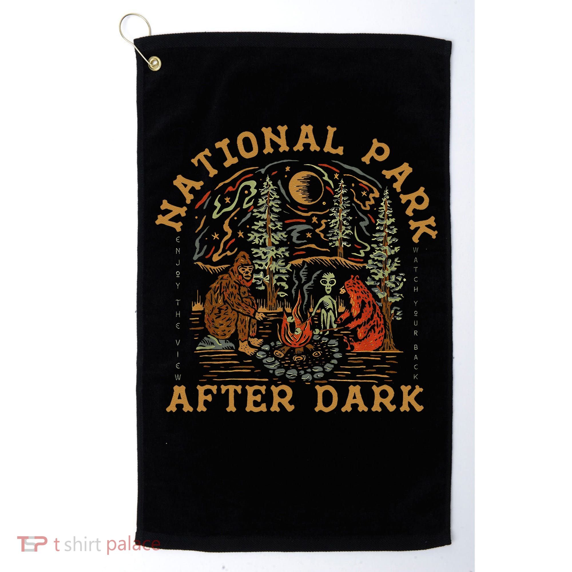 Funny National Park After Dark Gift Golf Towel