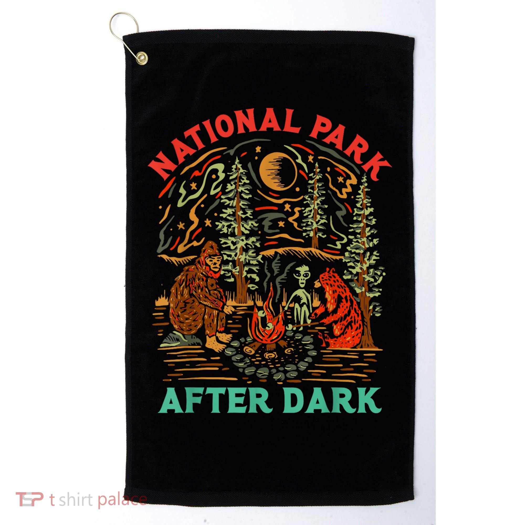 Funny National Park After Dark Golf Towel
