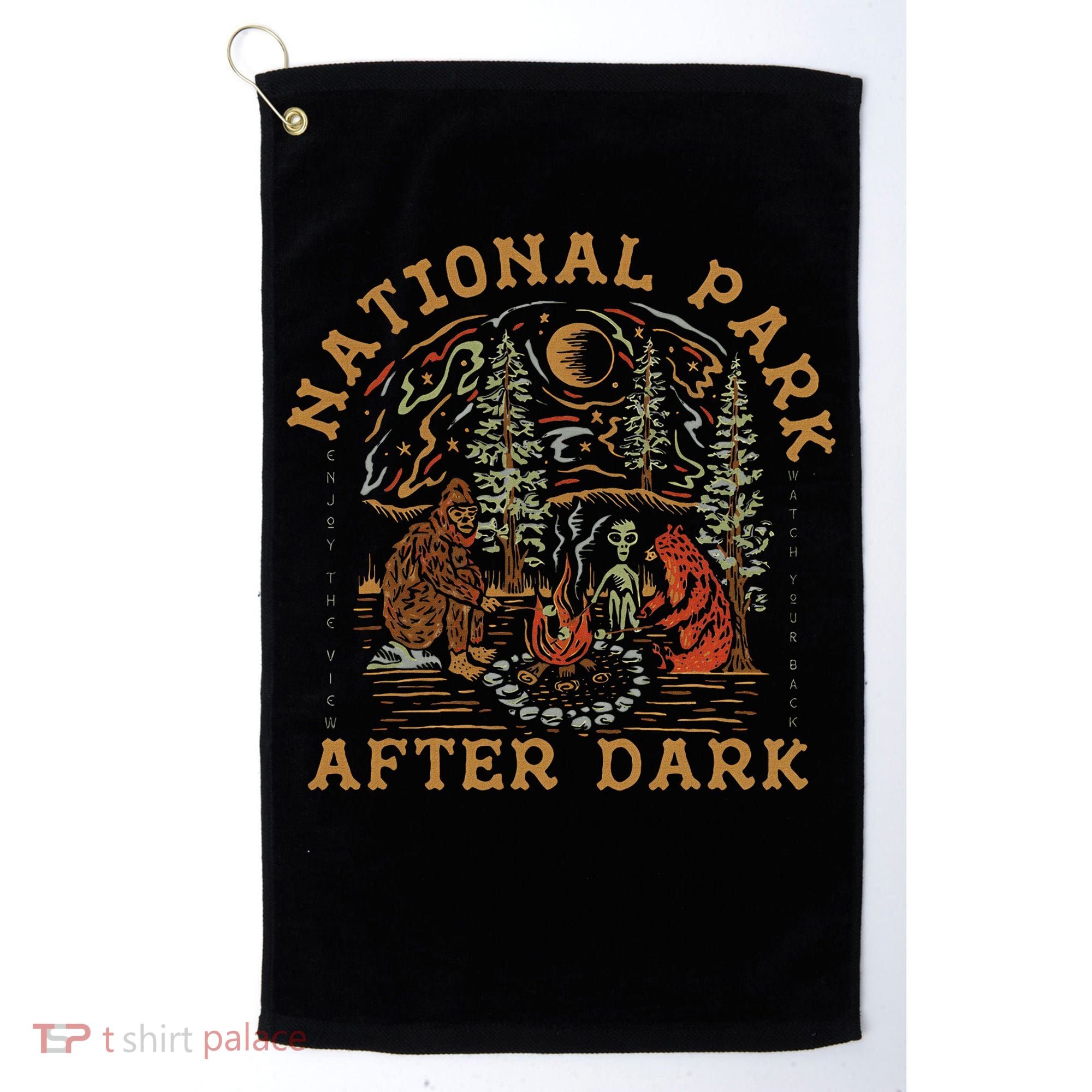Funny National Park After Dark Adventure Golf Towel