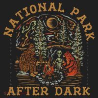 Funny National Park After Dark Adventure Golf Towel thumb 3
