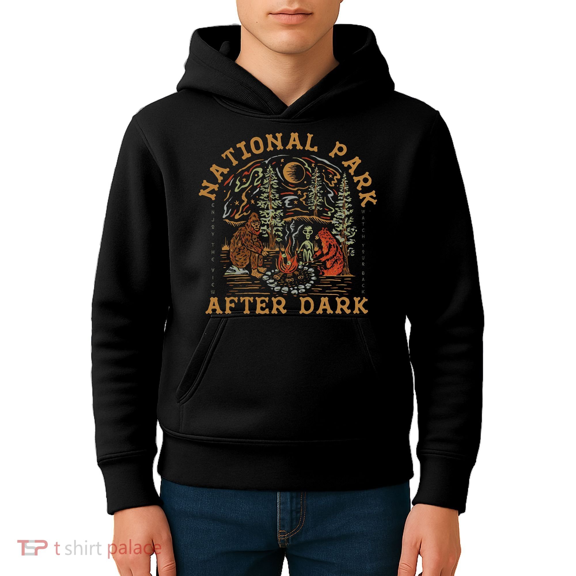 Funny National Park After Dark Adventure Kids Hoodie
