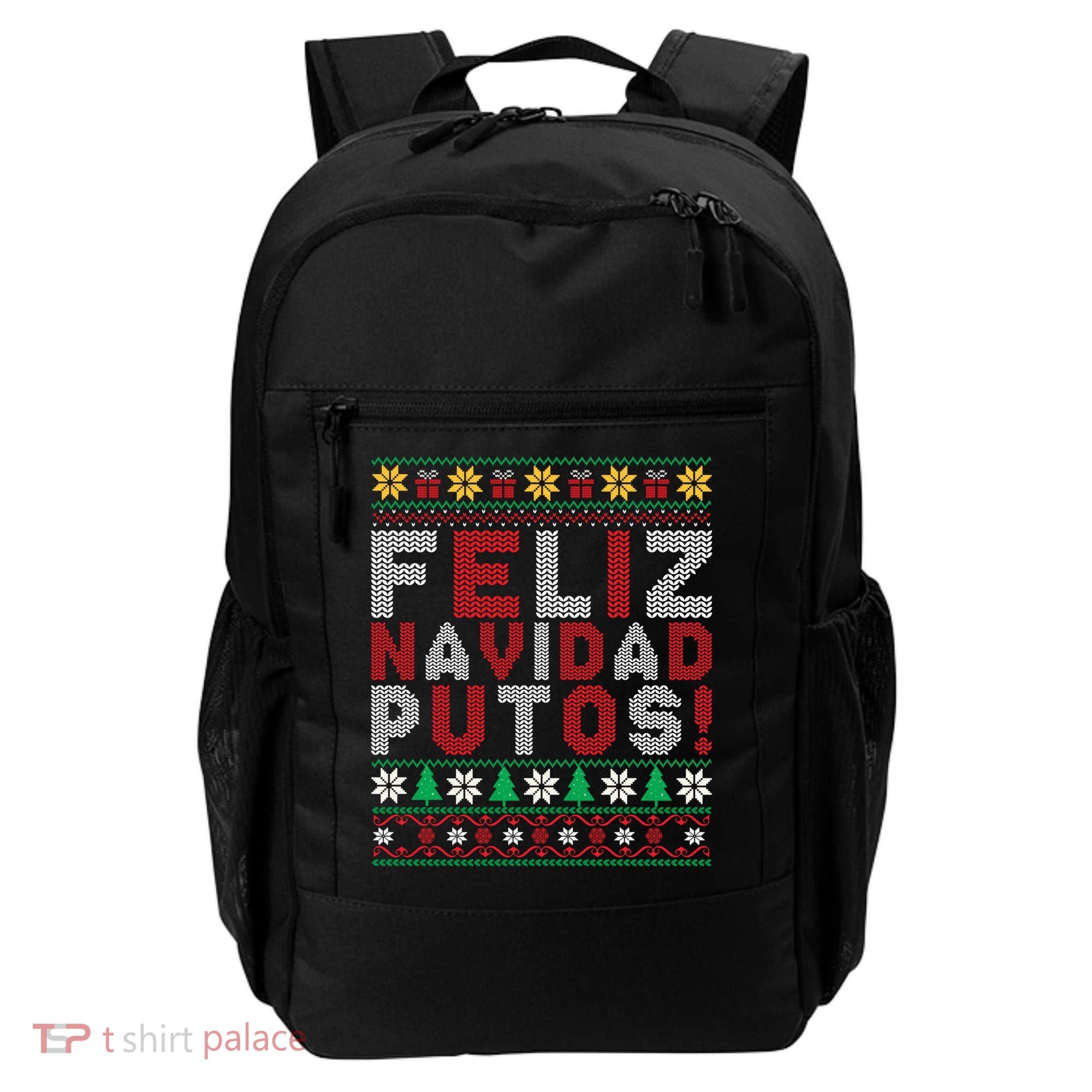 Feliz Navidad Putos Ugly Sweater Christmas Funny Backpack