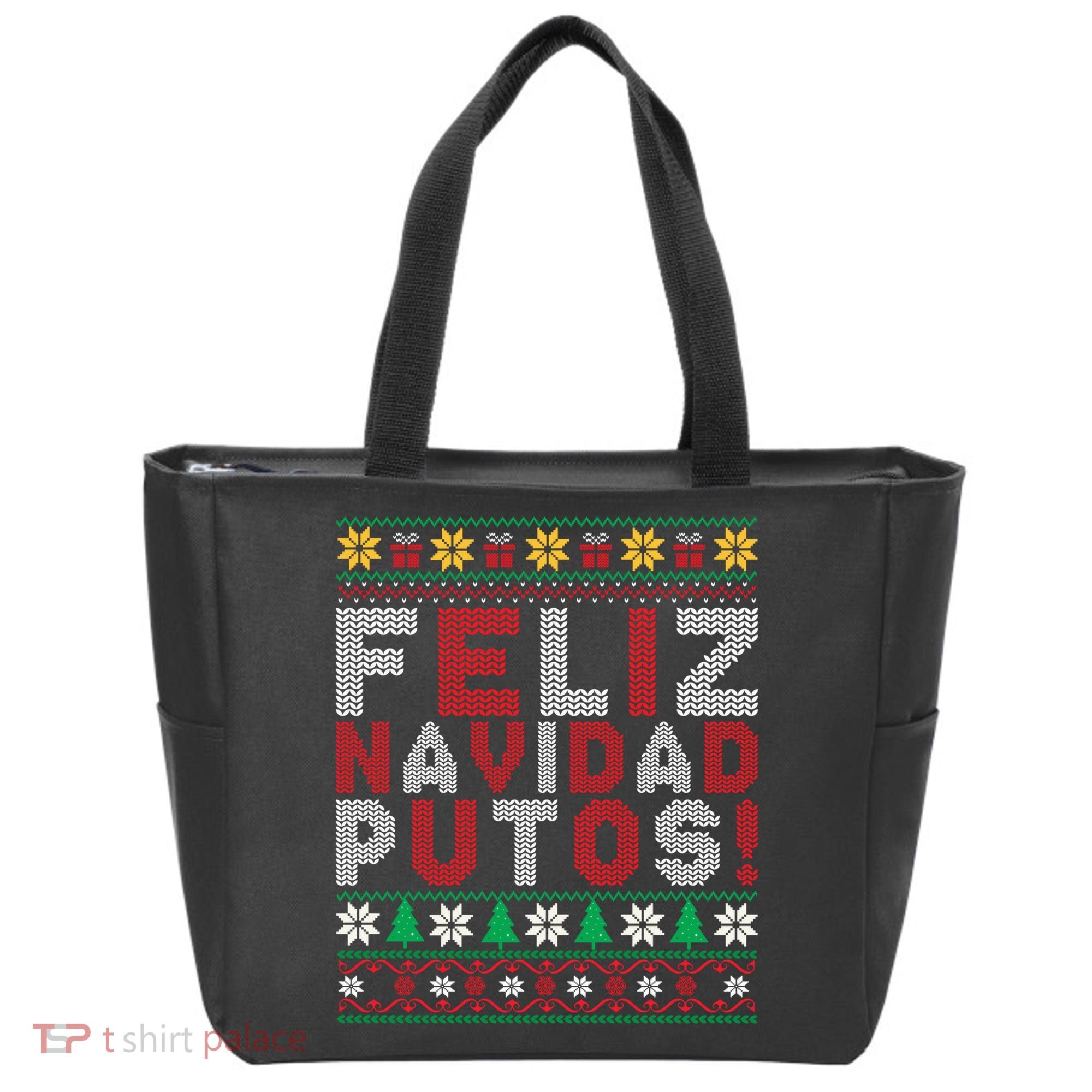 Feliz Navidad Putos Ugly Sweater Christmas Funny Tote Bag
