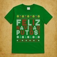 Feliz Navidad Putos Ugly Sweater Christmas Funny T-Shirt thumb 5