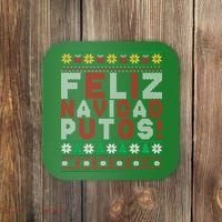 Feliz Navidad Putos Ugly Sweater Christmas Funny Coaster thumb 0