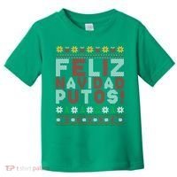 Feliz Navidad Putos Ugly Sweater Christmas Funny Toddler T-Shirt thumb 0