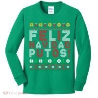 Feliz Navidad Putos Ugly Sweater Christmas Funny Kids Long Sleeve Shirt thumb 0