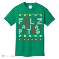 Feliz Navidad Putos Ugly Sweater Christmas Funny Kids T-Shirt thumb 0