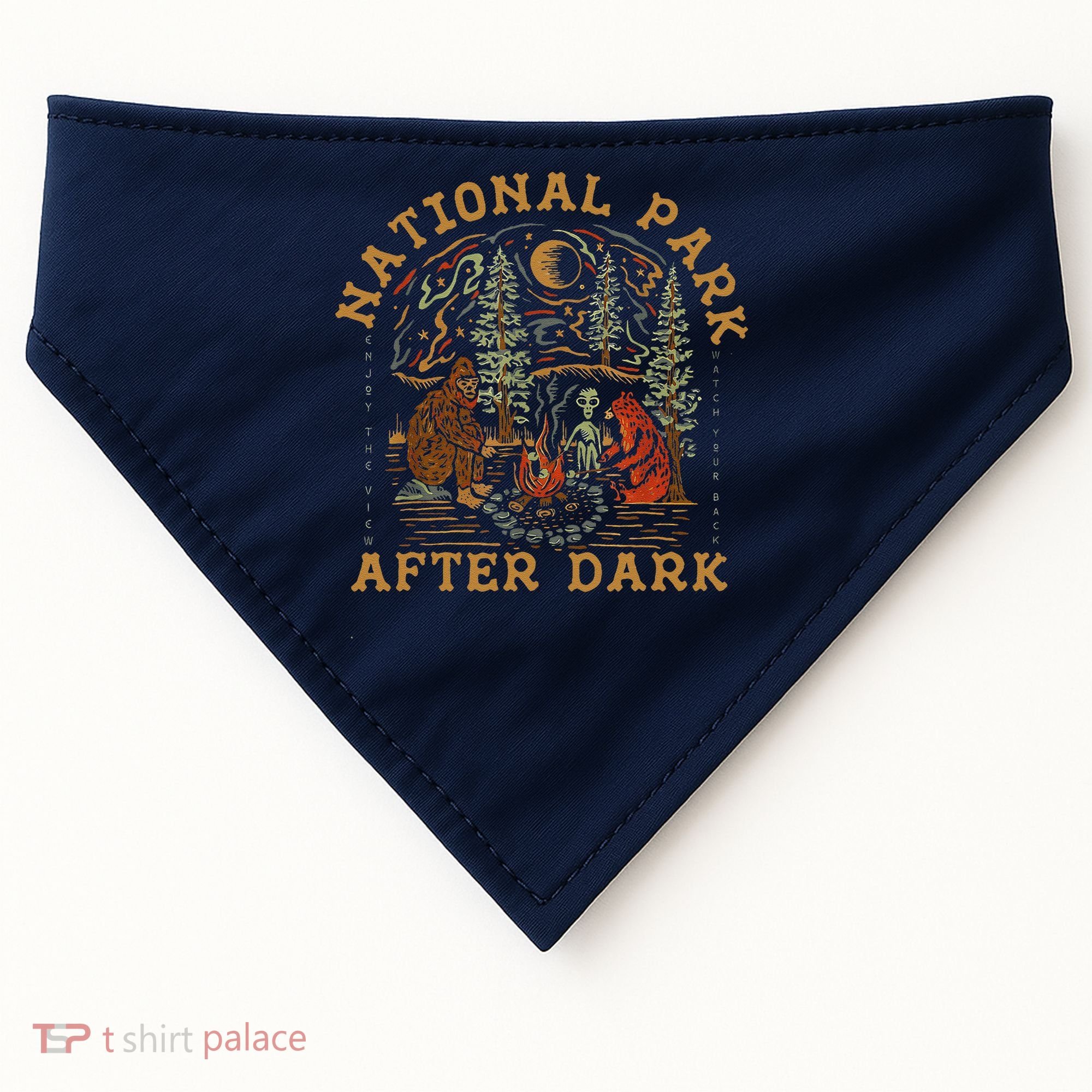 Funny National Park After Dark USA-Made Doggie Bandana