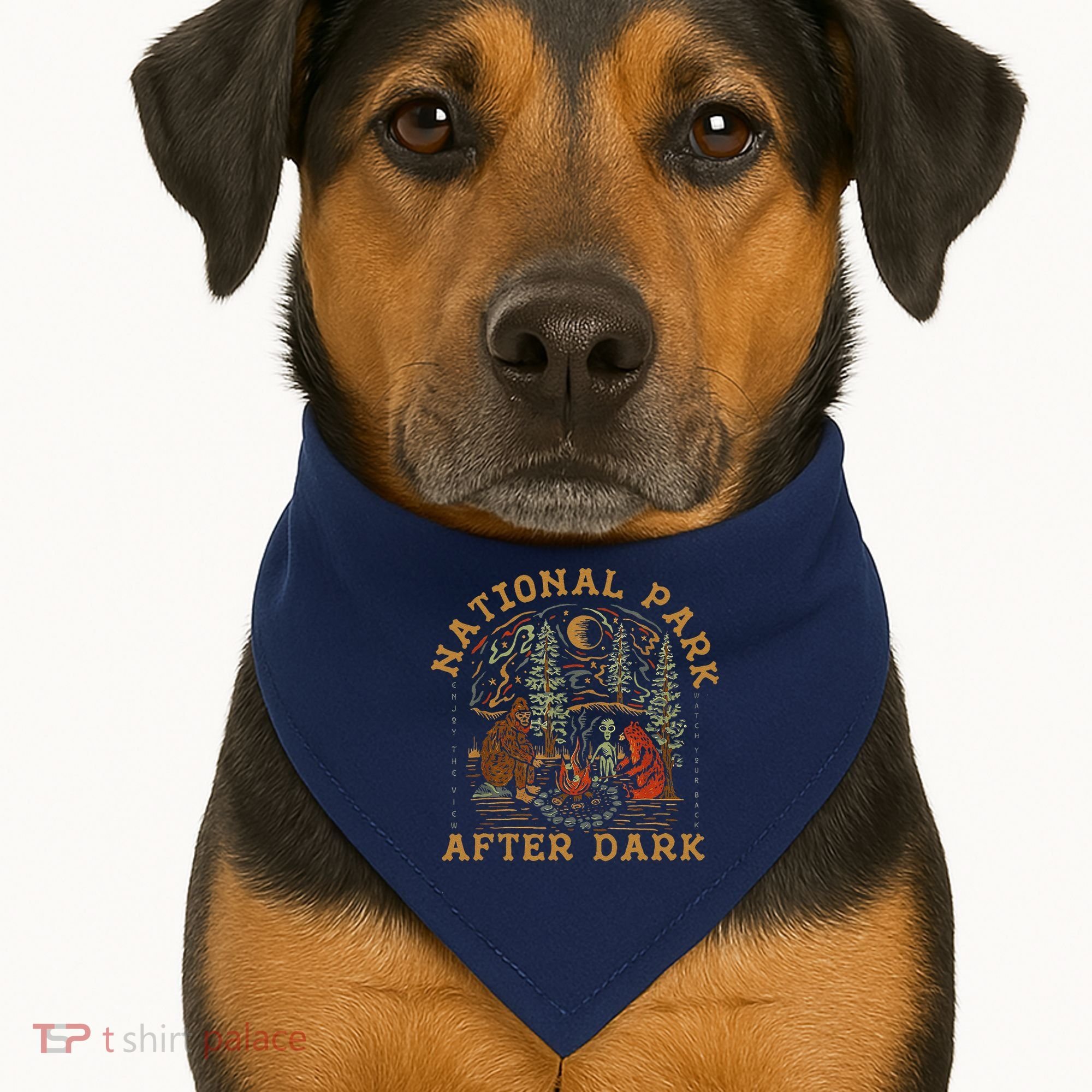 Funny National Park After Dark USA-Made Doggie Bandana
