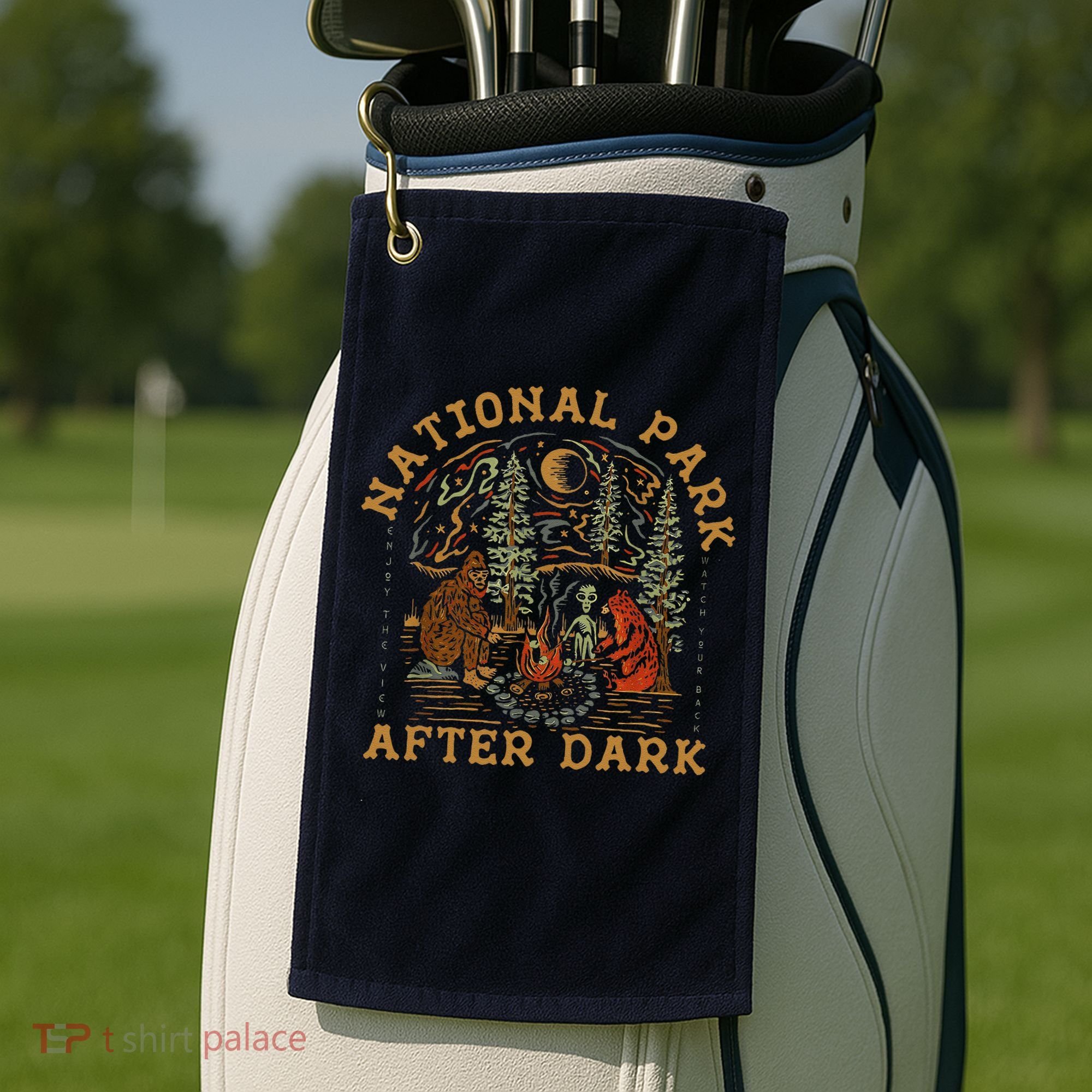 Funny National Park After Dark Golf Towel