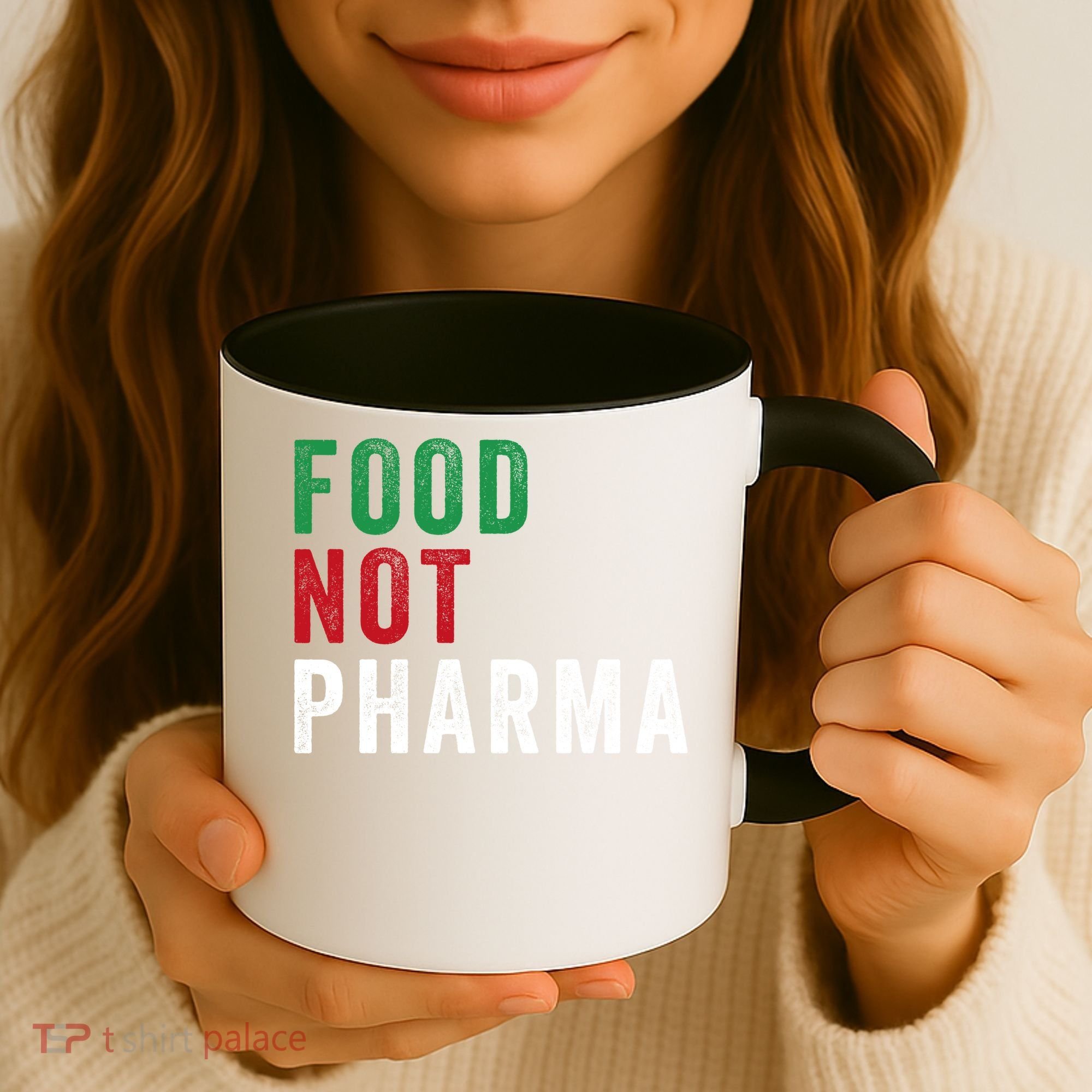 Food Not Pharma Nutraceuticals Natural Organic Nutrition Coffee Mug