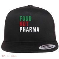 Food Not Pharma Nutraceuticals Natural Organic Nutrition Flat Bill Trucker Hat thumb 0