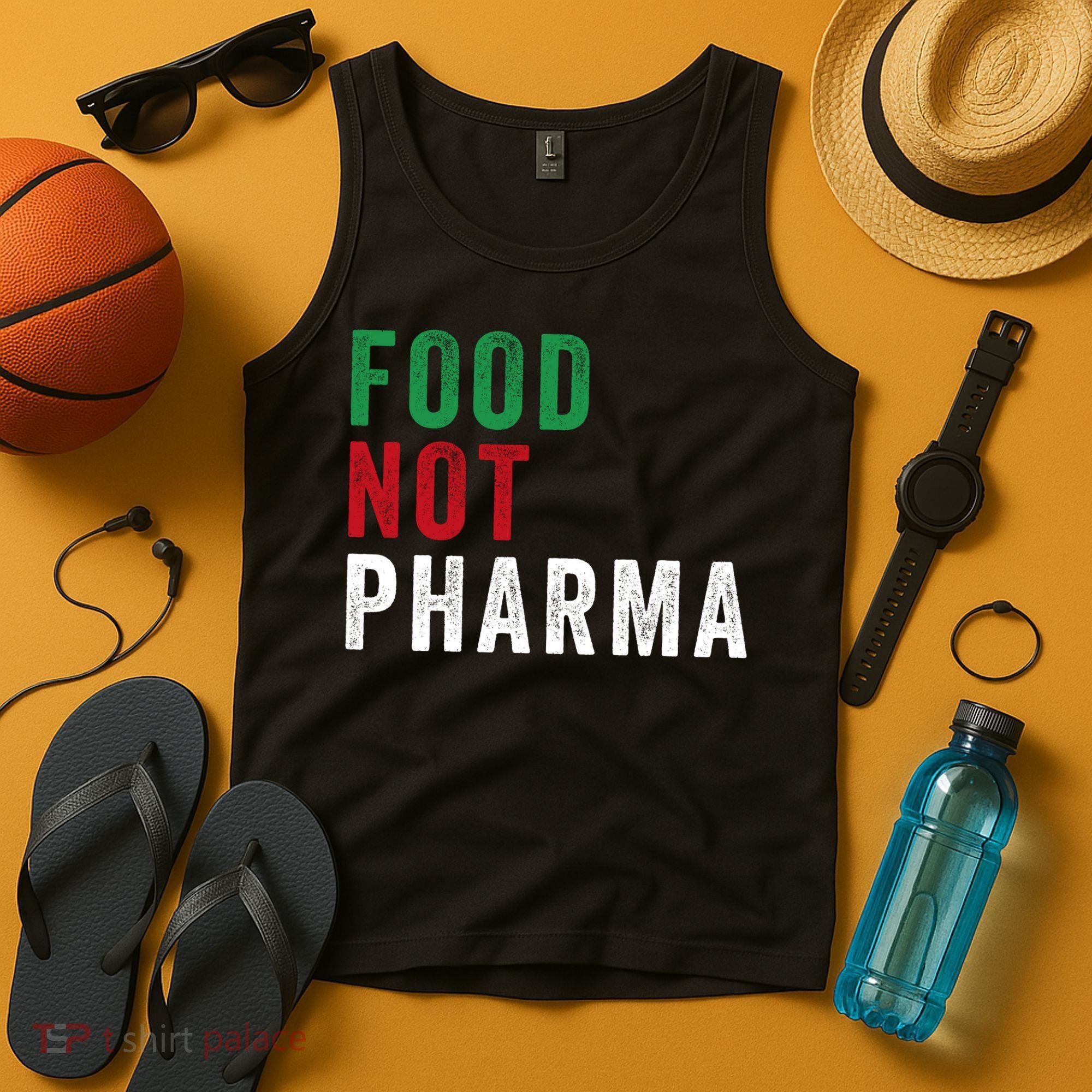 Food Not Pharma Nutraceuticals Natural Organic Nutrition Tank Top