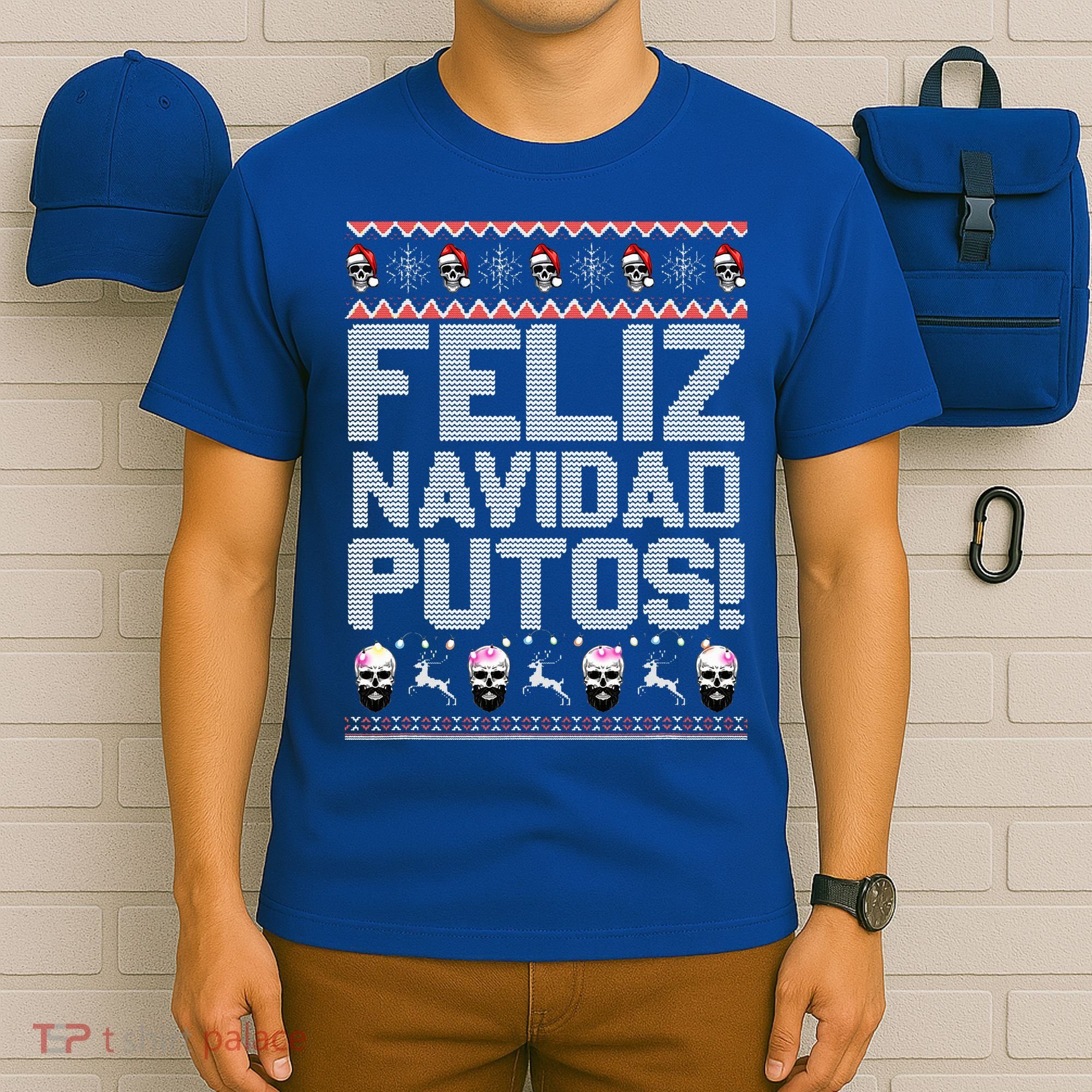 Feliz Navidad Putos Funny Mexican Ugly Xmas Party  T-Shirt