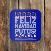 Feliz Navidad Putos Funny Mexican Ugly Xmas Party  Coaster thumb 0