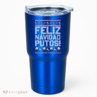 Feliz Navidad Putos Funny Mexican Ugly Xmas Party  Tumbler thumb 0