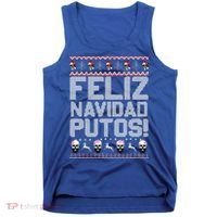 Feliz Navidad Putos Funny Mexican Ugly Xmas Party  Tank Top thumb 0