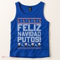 Feliz Navidad Putos Funny Mexican Ugly Xmas Party  Tank Top thumb 2
