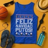 Feliz Navidad Putos Funny Mexican Ugly Xmas Party  Tank Top thumb 4