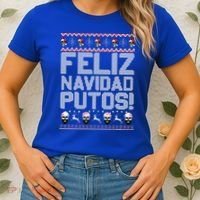 Feliz Navidad Putos Funny Mexican Ugly Xmas Party  Women's T-Shirt thumb 2