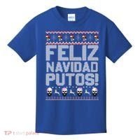 Feliz Navidad Putos Funny Mexican Ugly Xmas Party  Kids T-Shirt thumb 0