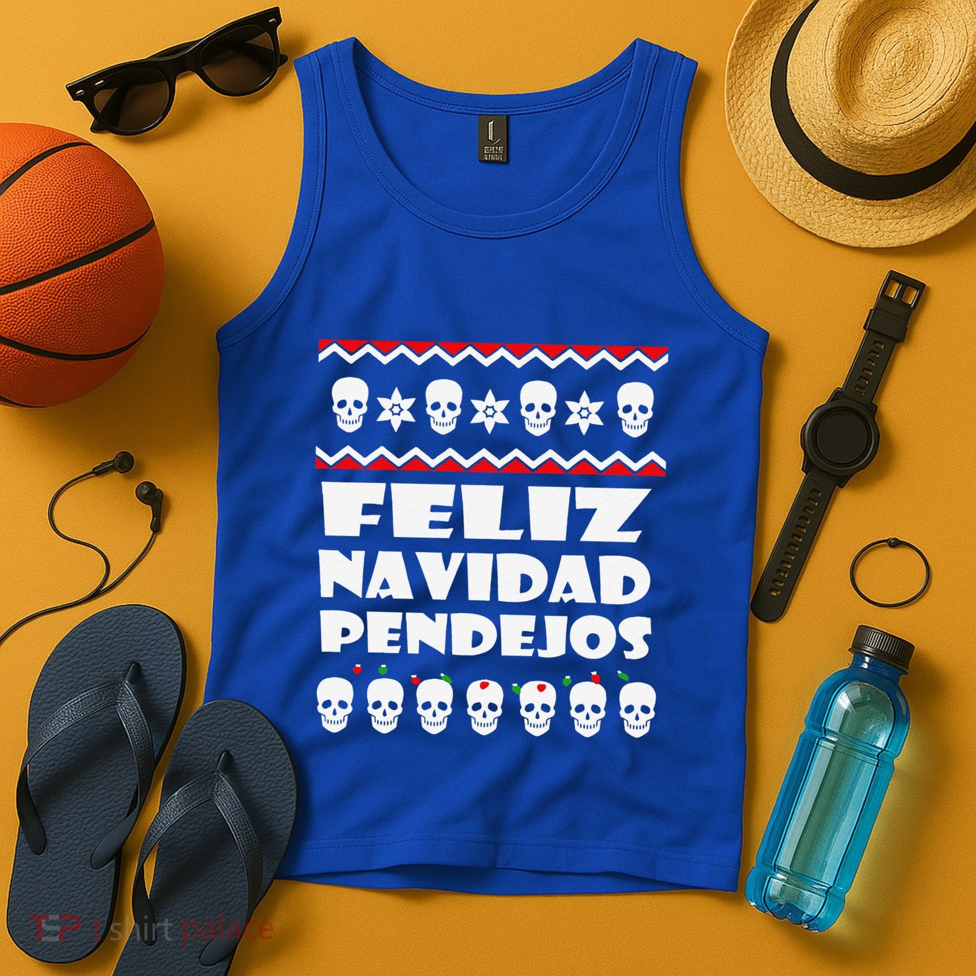 Feliz Navidad Pendejos Funny Mexican Ugly Christmas Funny Tank Top