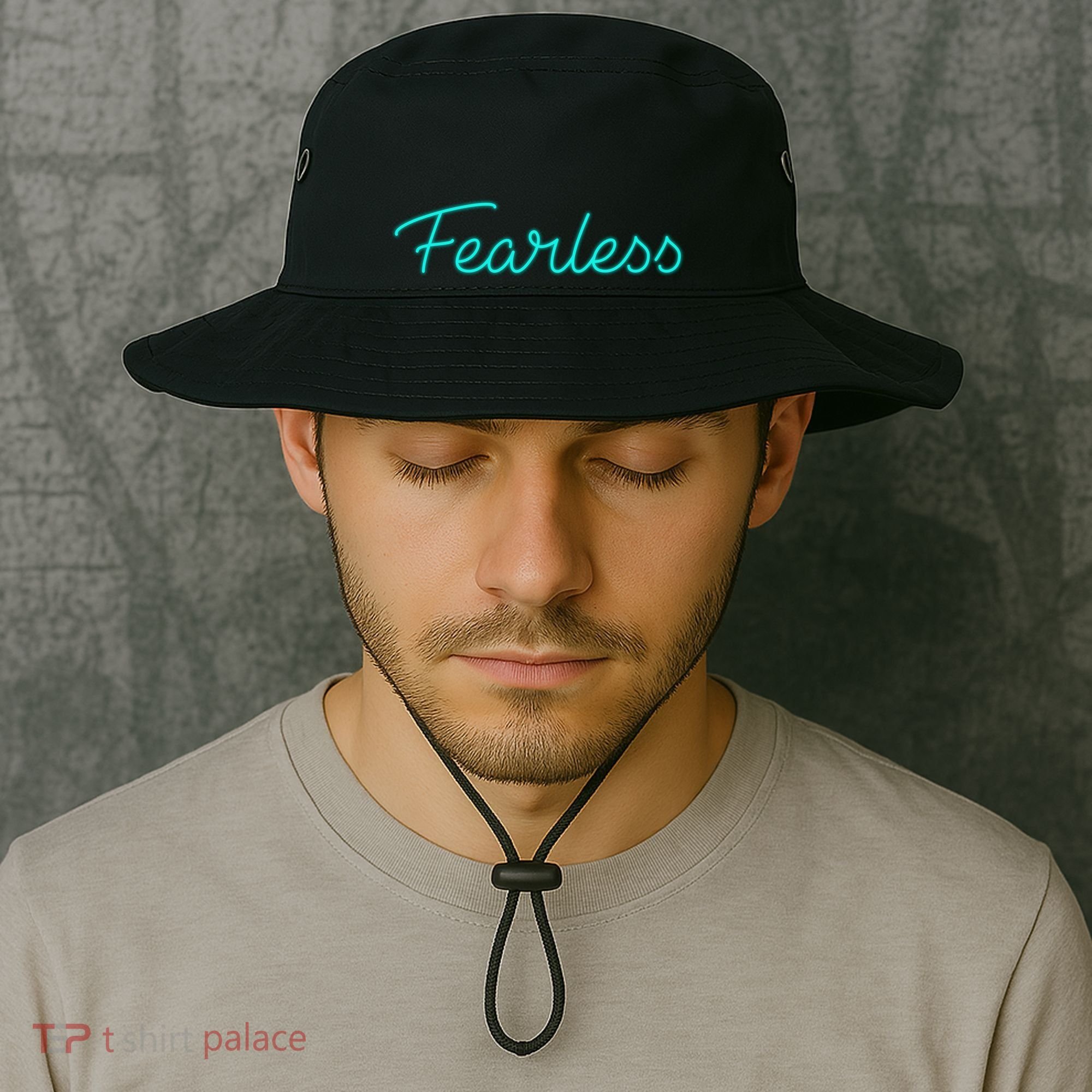 Fearless Neon Quote Bucket Hat