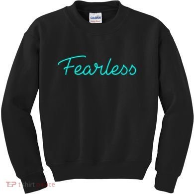 Fearless Neon Quote Kids Sweatshirt