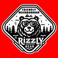 Funny Neighborhood Rizzly Bear Santa Hat thumb 1