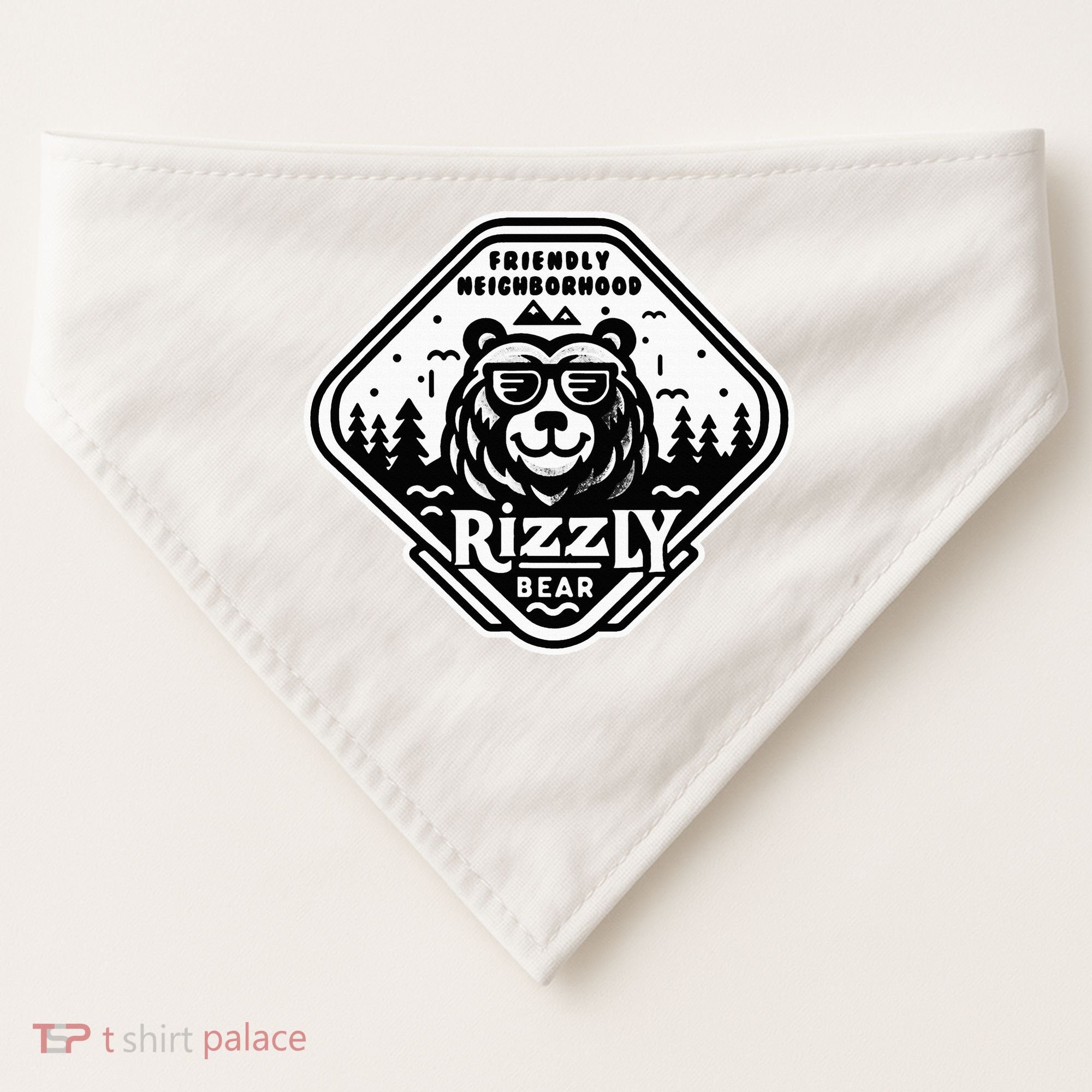 Funny Neighborhood Rizzly Bear USA-Made Doggie Bandana