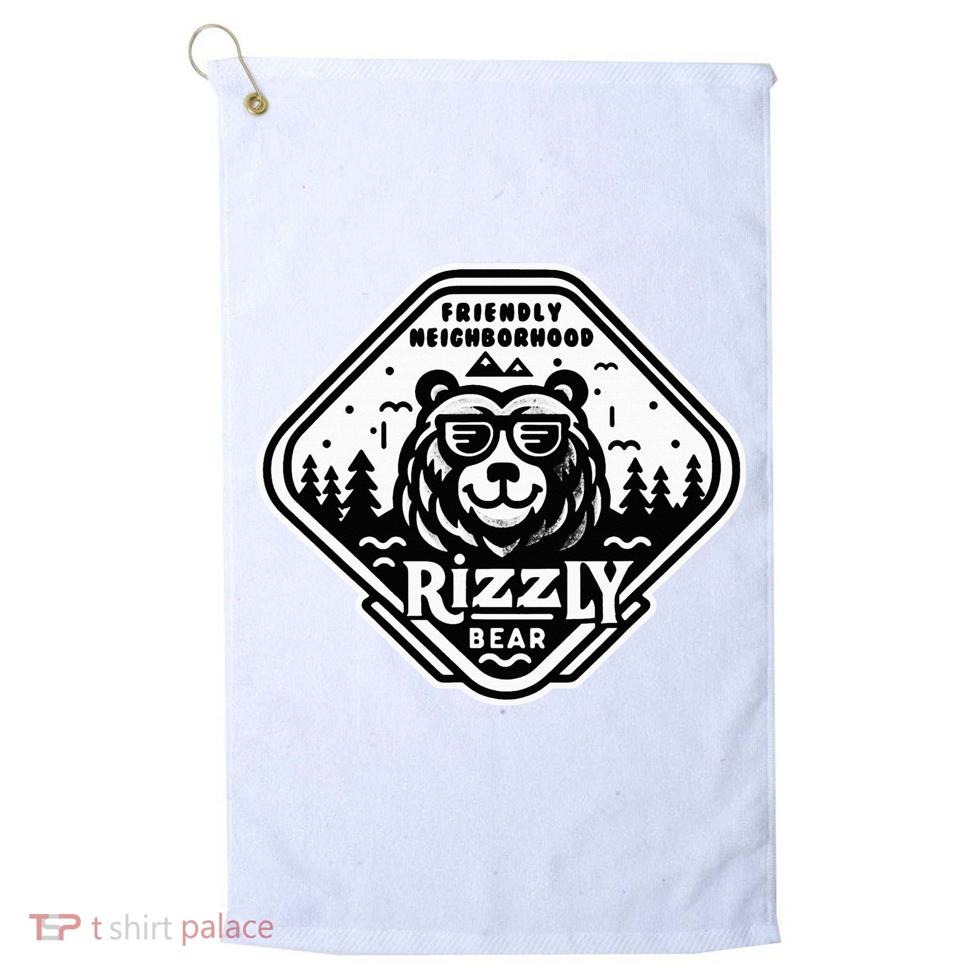 Funny Neighborhood Rizzly Bear Golf Towel