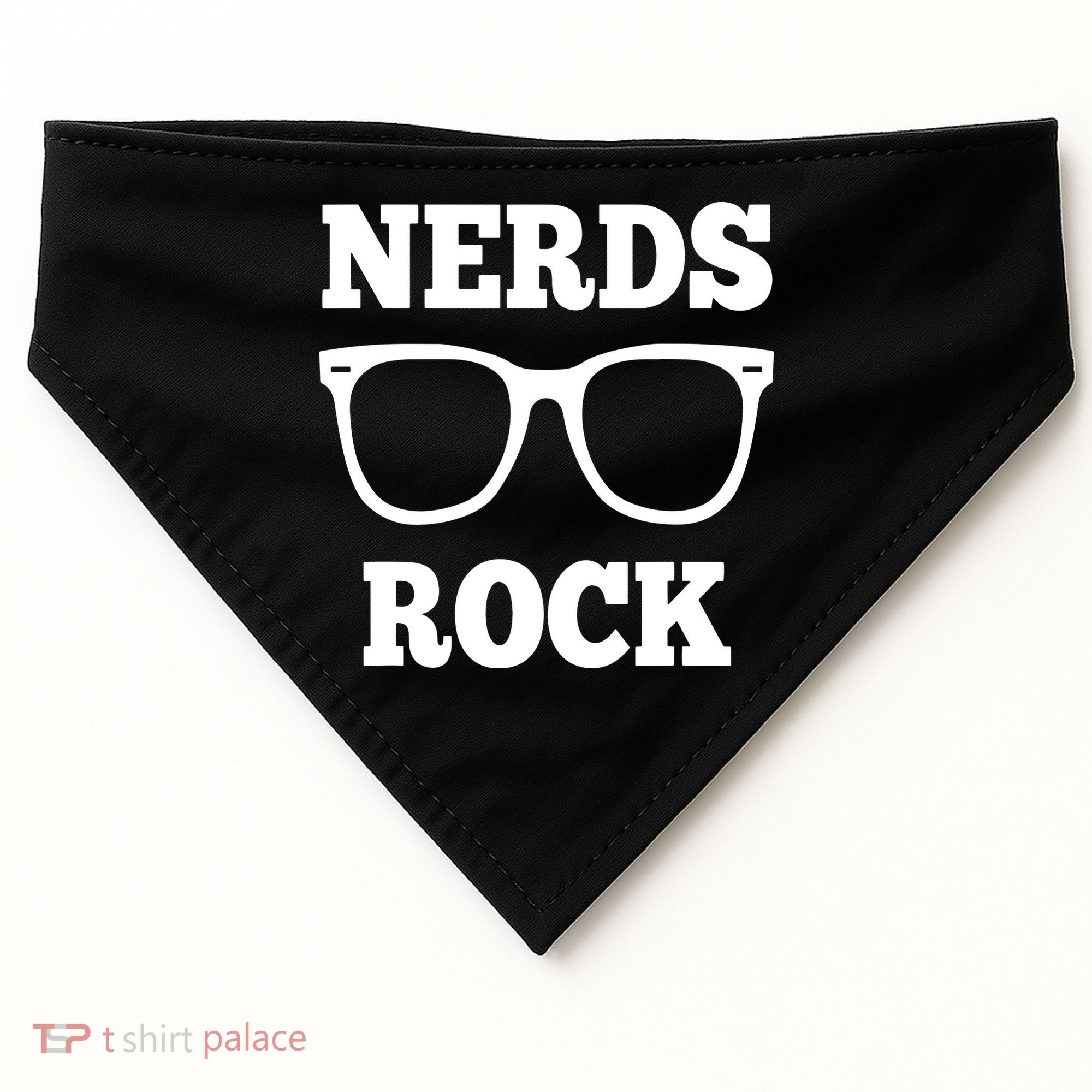 Funny Nerds Rock Gamer Geek Fun Cute Nerd USA-Made Doggie Bandana
