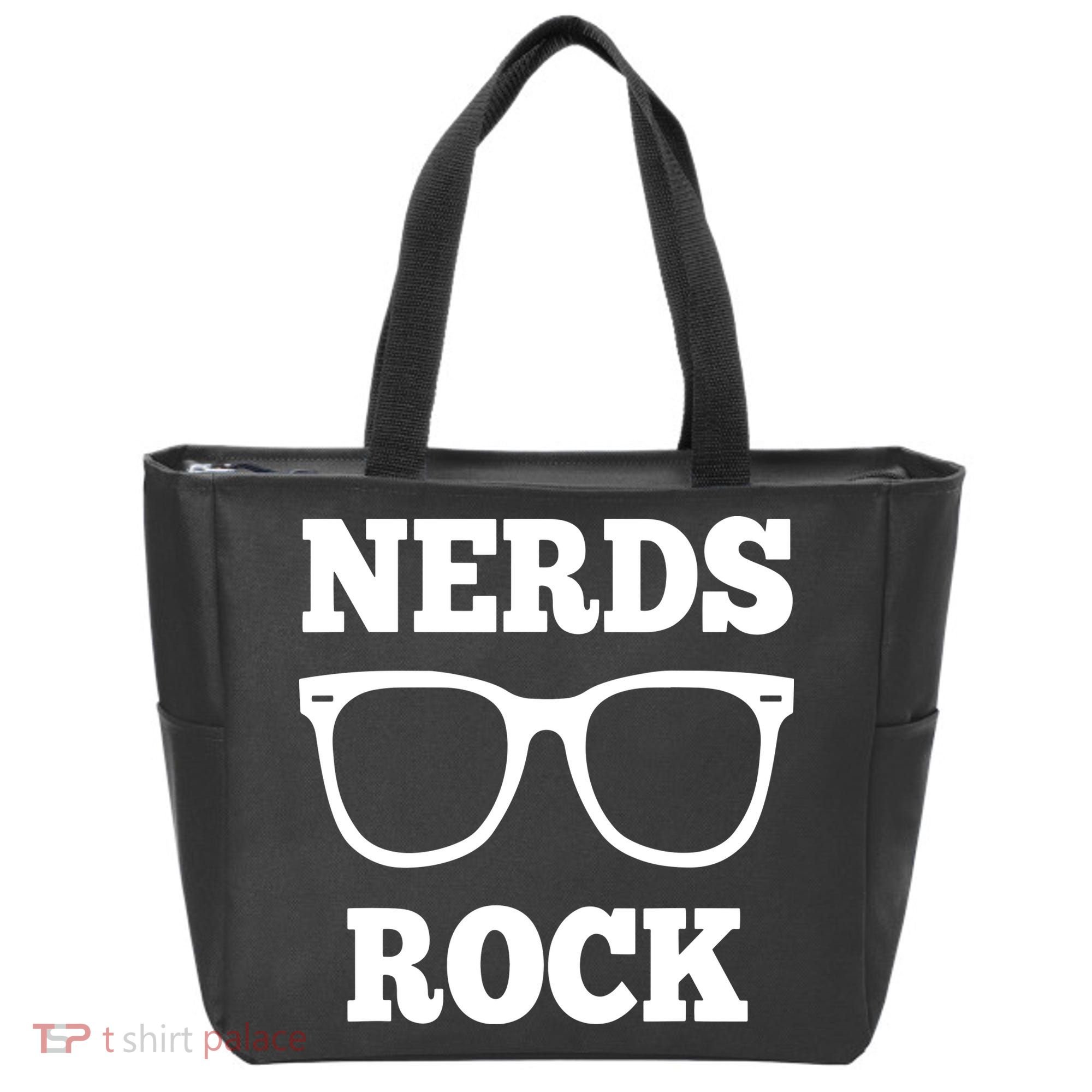 Funny Nerds Rock Gamer Geek Fun Cute Nerd Tote Bag