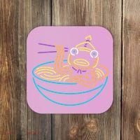 Fishstick Neon Ramen Bowl Center Icon Coaster thumb 0