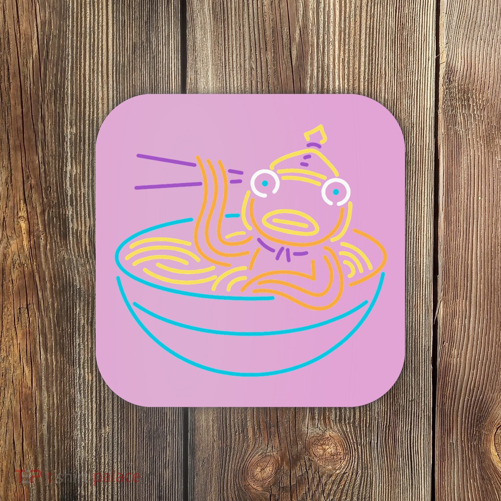 Fishstick Neon Ramen Bowl Center Icon Coaster