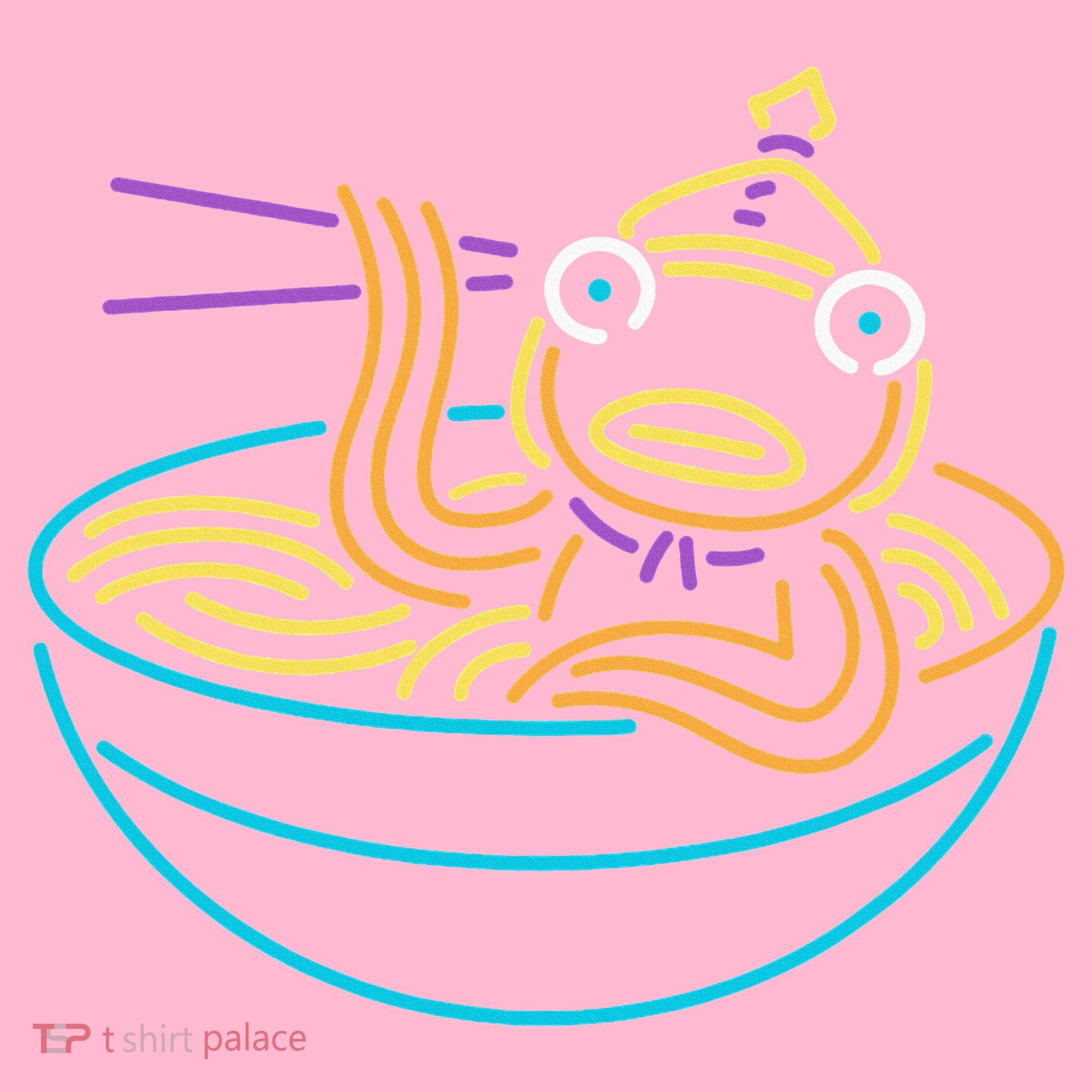 Fishstick Neon Ramen Bowl Center Icon Coaster
