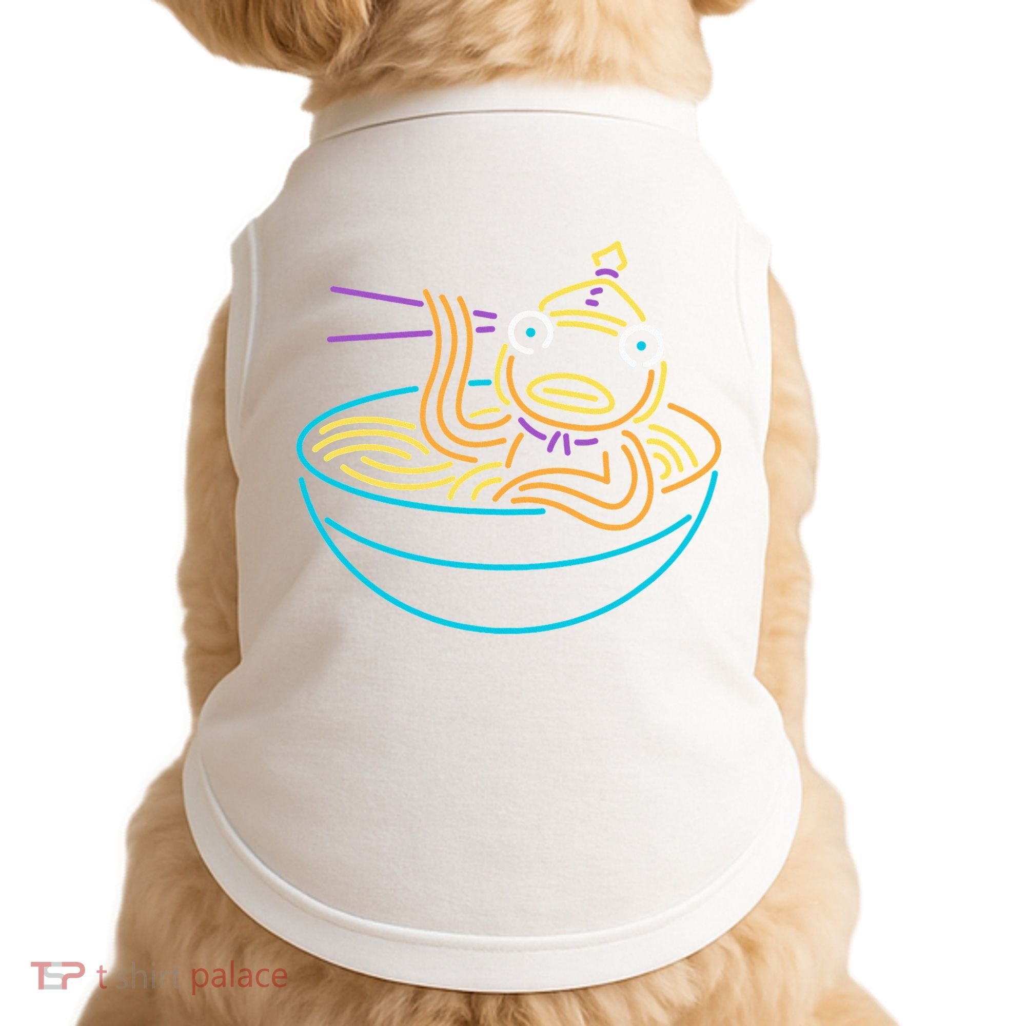 Fishstick Neon Ramen Bowl Center Icon Doggie Tank