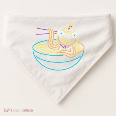 Fishstick Neon Ramen Bowl Center Icon USA-Made Doggie Bandana