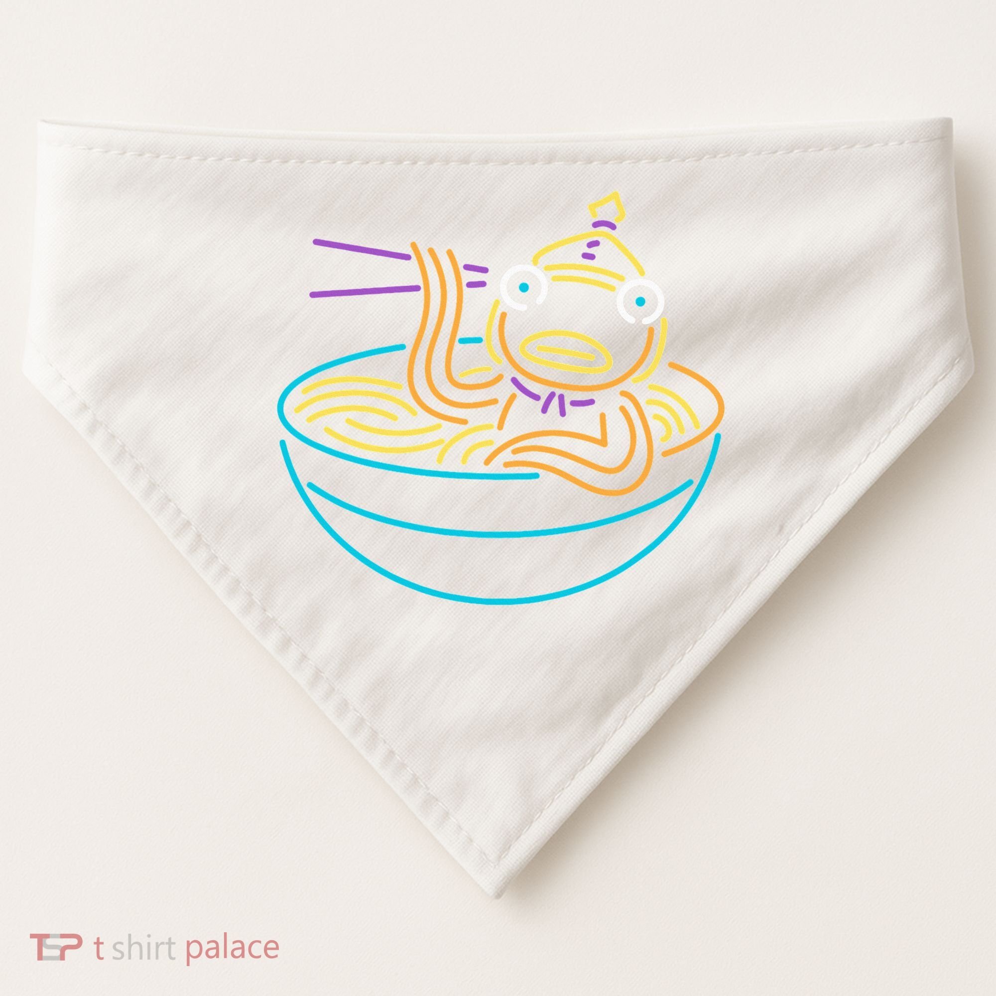 Fishstick Neon Ramen Bowl Center Icon USA-Made Doggie Bandana