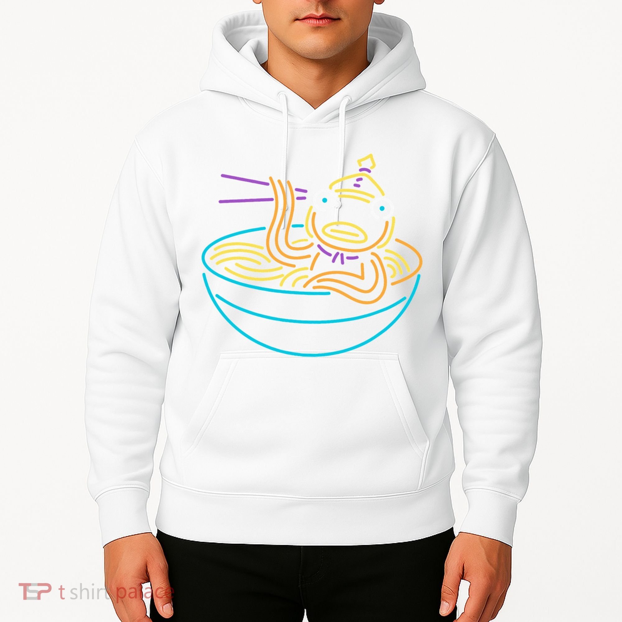 Fishstick Neon Ramen Bowl Center Icon Hoodie