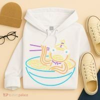 Fishstick Neon Ramen Bowl Center Icon Hoodie thumb 4
