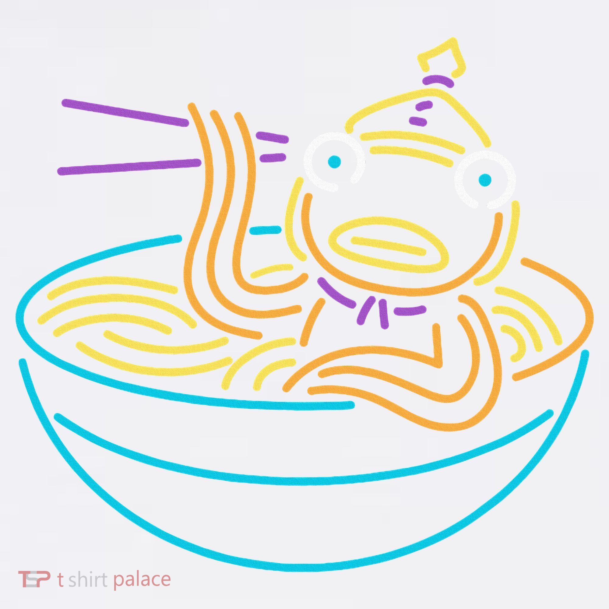 Fishstick Neon Ramen Bowl Center Icon Long Sleeve Shirt
