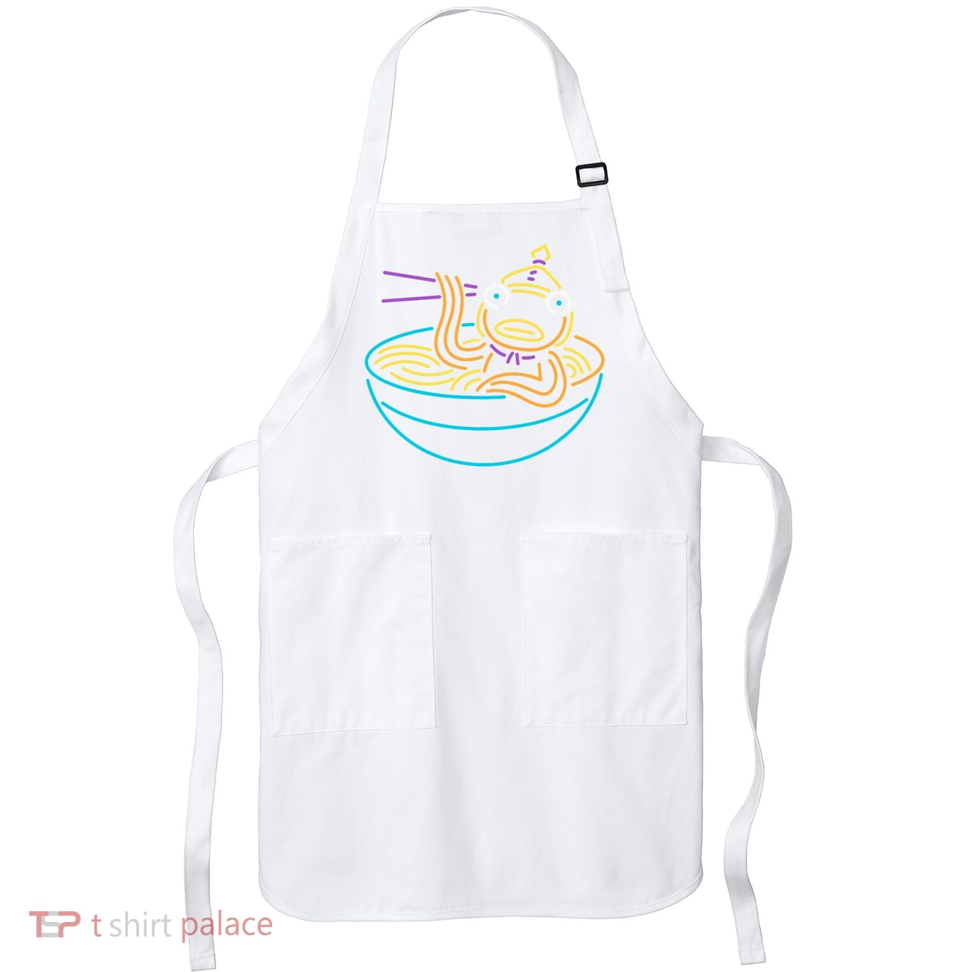 Fishstick Neon Ramen Bowl Center Icon Apron