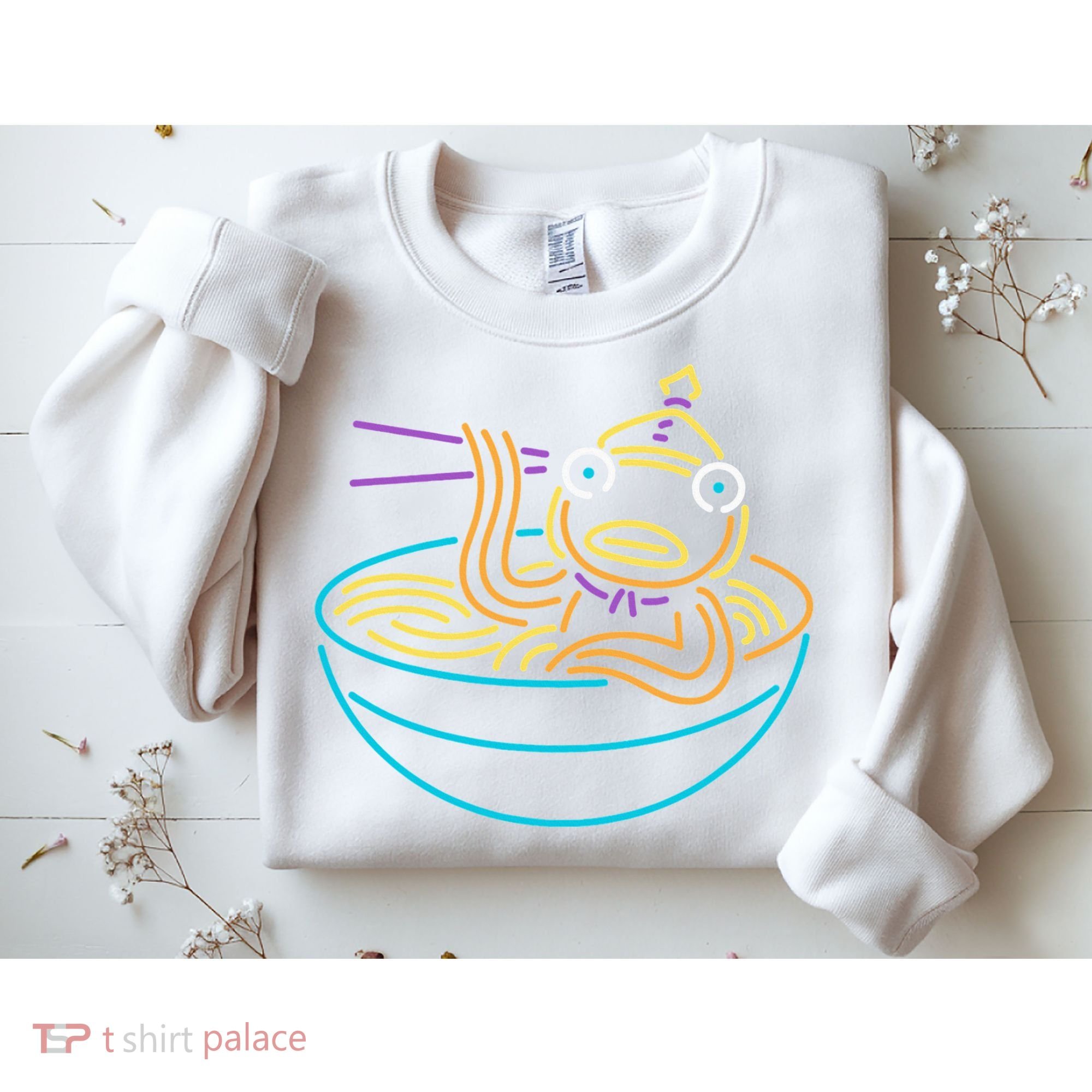 Fishstick Neon Ramen Bowl Center Icon Sweatshirt