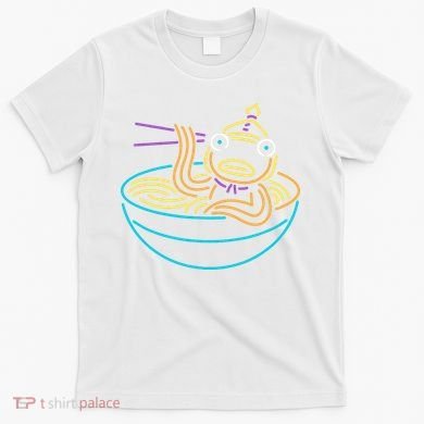 Fishstick Neon Ramen Bowl Center Icon T-Shirt