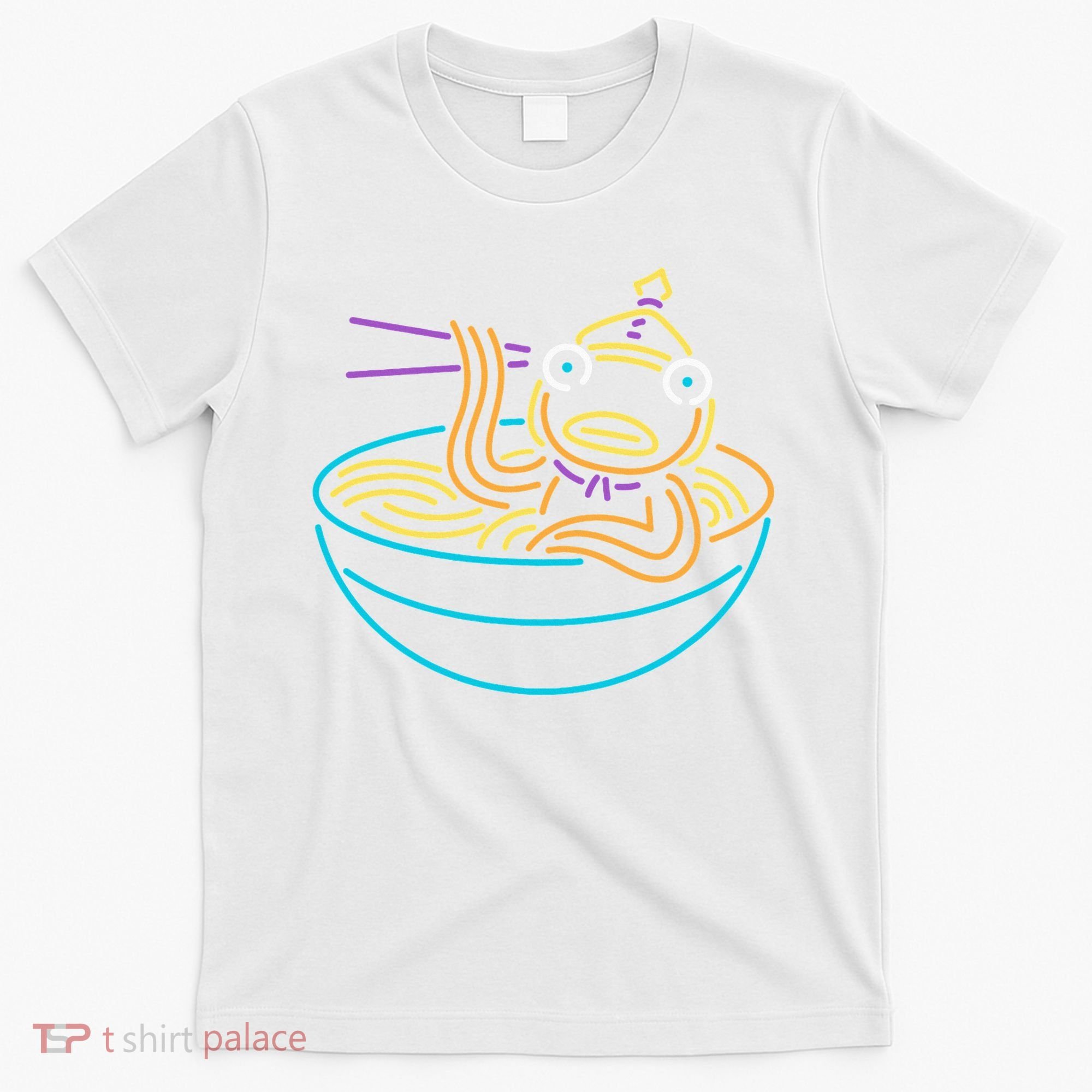 Fishstick Neon Ramen Bowl Center Icon T-Shirt