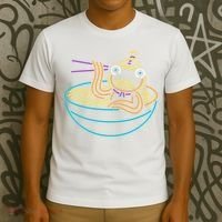 Fishstick Neon Ramen Bowl Center Icon T-Shirt thumb 3