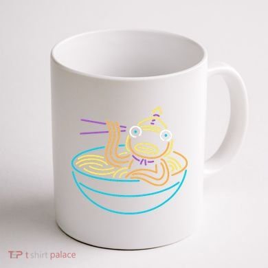 Fishstick Neon Ramen Bowl Center Icon Coffee Mug back